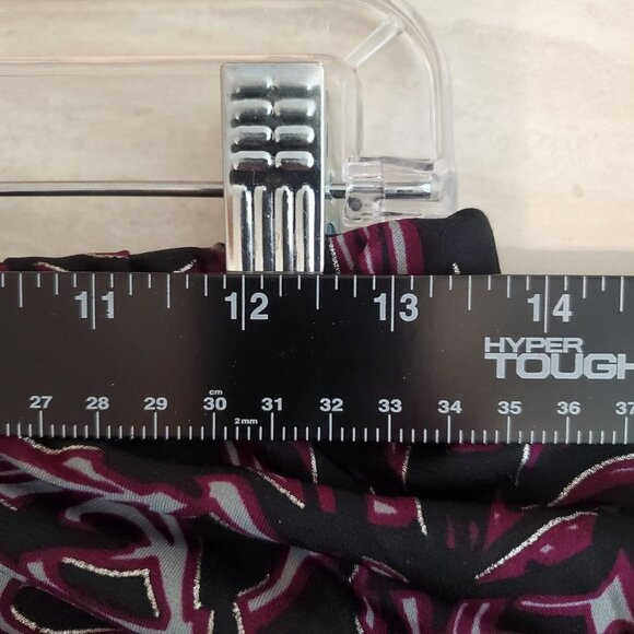 Chico's Skirt Womens 1 US 8 Black Purple Slinky Pull on Wrinkle resistant Silver - Picture 6 of 11